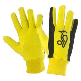 Kookaburra Unisex-Youth Plain Cotton Wicket Keeping Inners, Yellow/Black, Youth EU