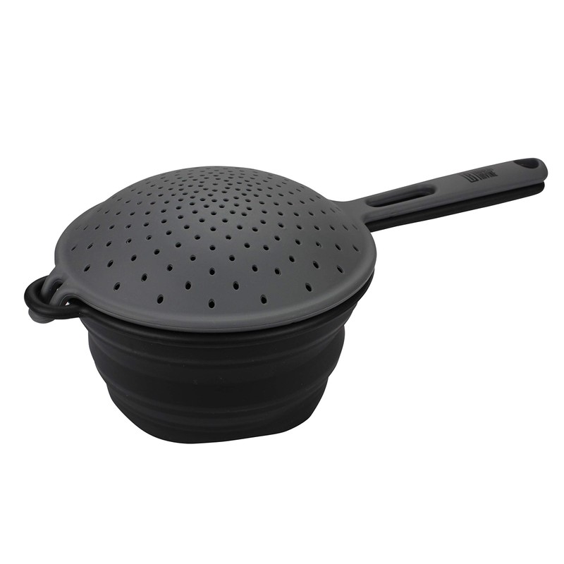 Cambridge Robert Irvine 2-in-1 Collapsible Colander, 0, BLACK