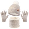 OZERO Warm Winter Hat and Gloves Scarf Set, Beanie Hat
