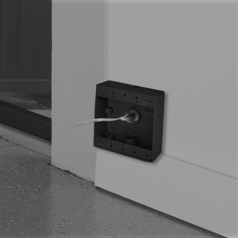 2-Gang Weatherproof Box, Three 3/4 in. Outlets, Bronze