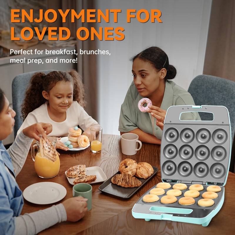 Baker's Friend Mini Donut Maker Machine, Bake 12 Mini Doughnuts,