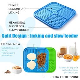 Honomastry Lick Mat for Dogs, Premium Lick Pad with Suction Cups for Dog Anxiety Relief, Slow Feeder Dog Bowls, Bathing, Grooming and Training.