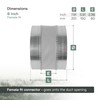 Vent Systems 8" Inch Flexible Vibration-Reducing Female Fit Duct Connector