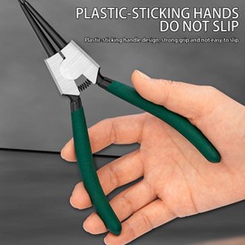 Circlip Pliers - 7 inch Snap Ring Pliers Set - Retaining Removal Tool Steel Clamps Accessories with Straight Bent Jaw for Home, Motorcycles & Mechanic