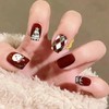 Christmas Press on Nails Red Fake Nails Short Square False