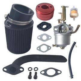 New upgrade Carburetor Carb Black Air Filter Adapter Black Exhaust Pipe Stage 2 Kit for 79cc Predator 98cc 3.0HP Coleman Powersports CT100U CC100X Mini Bike Go Kart Motor Engine Performance Parts