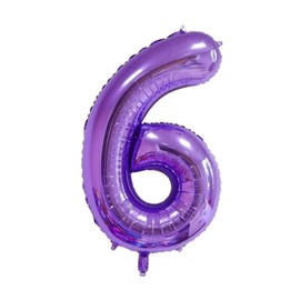 40-Inch Purple Number 6 Balloons With Crown, 6th Birthday Crown for Girls, Wedding Anniversar Celebration Decorative Balloons. (6)