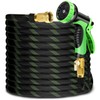 100ft Non-Expandable Garden Hose with 10 Function Nozzles, Flexible, Lightweight,