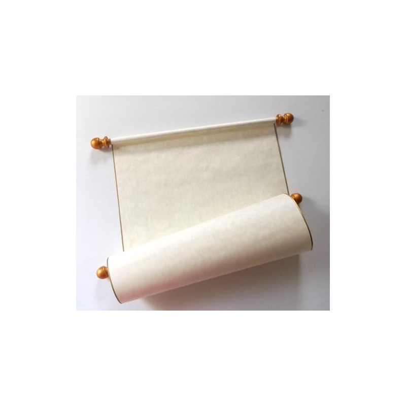 Extra wide blank parchment scroll, gold accents, 11x19" paper
