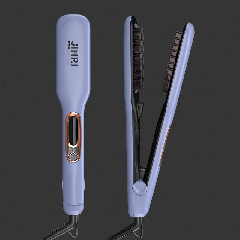 JINRI Professional Volumizing Ceramic Hair Iron，Adjustable Temp，360 ° Tail Rotation，Lasting