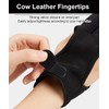 SUJAYU 3 Finger Archery Glove, Leather Fingers Protector Shooting Gloves