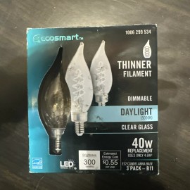 Eco-Smart Ecosmart 40W Daylight Dimmable E12 Candelabra Base LED Bulbs (3 Pack B11)