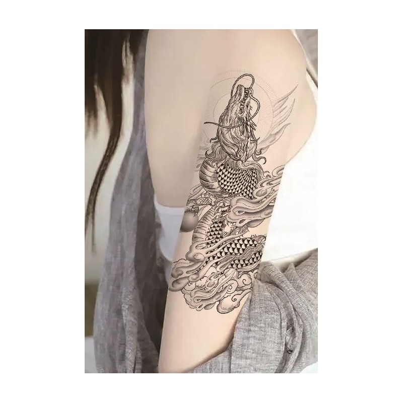 2 Sheets Temporary Dragon Tattoo Arm Tattoos T125 126