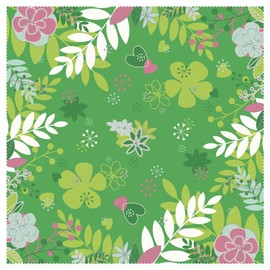 Narumi Floral Paradise NAFP-2 Glasses Wipe, Green, Glasses Cloth, Minimax Knitting, 11.8 inches (30 cm), Made in Japan