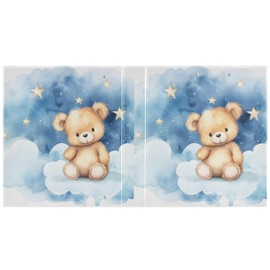 3 Ring Binders Moon Bear 1.5in Binder Round Rings Holds 200 Sheets with Interior Clear Pockets Clipboard for Office School Work,2 Pack