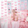 8 PCS Pink Bow Hanging Banners Coquette Party Decorations Paper