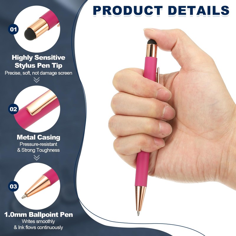 PATIKIL 3pcs Ballpoint Pen with Stylus Pen, 2 in 1