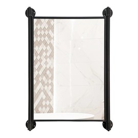 OLDRAINBOW Industrial Pipe Mirror for Bathroom,Rectangle Iron Wall Mirrors for Living Room Bedroom(33 x 23.6 in)