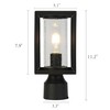 GEPOW Outdoor Post Light, 1-Light Black Pole Light Waterproof Rectangular