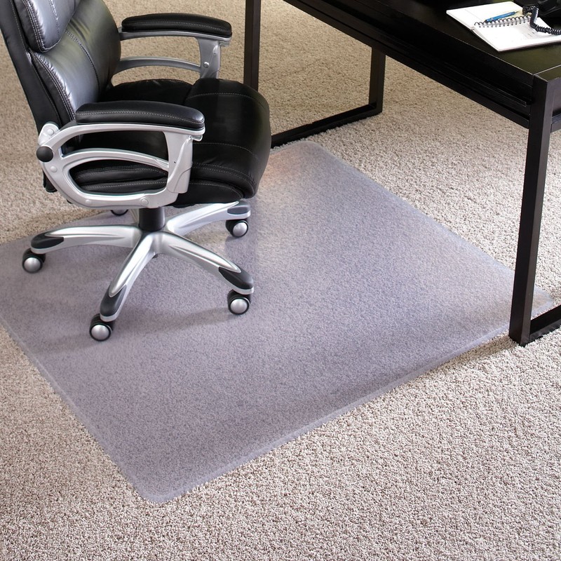 Chair Mat for Carpet- Medium Pile, 48"x 72" Rectangle, Clear