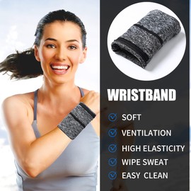 Wrist Pouch, Pocket Wallet with Zippered for Running, Walking, Hiking, Cycling, Yoga and More (Grey, L)