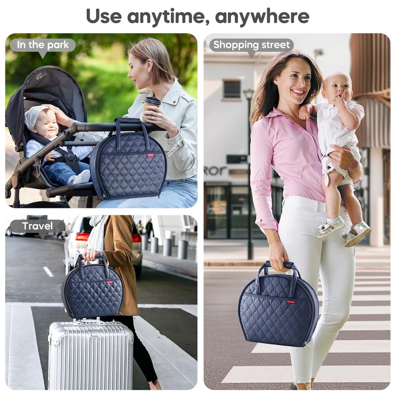 Amenpoki Portable Waterproof Leather Diaper Changing Pad Compact for Travel