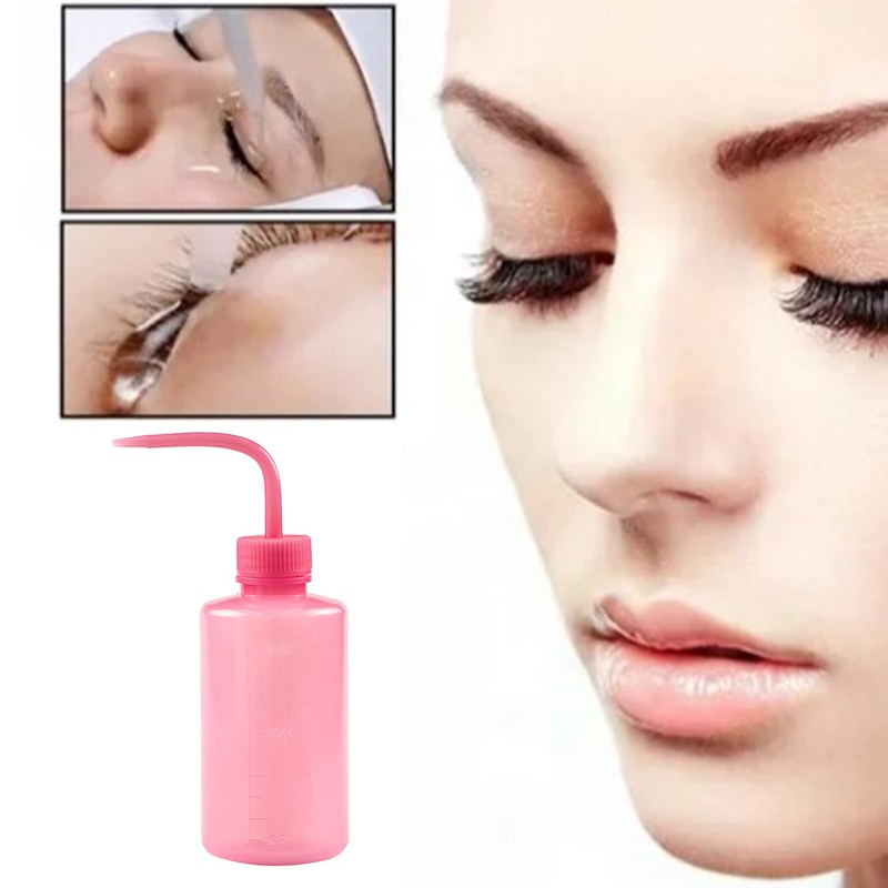 Eyelash Cleaning Bottle, Elbow Spout Empty Plastic Squeeze Wash Bottle