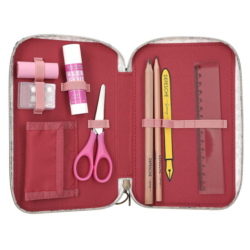 Depesche 13640 TOPModel LEOHEART with Bows Filled 3-Compartment Pencil Case