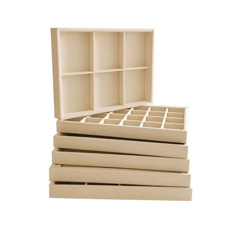 Svea Display Premium Grade Beige Velvet Jewelry Organization Tray 12