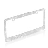 BLVD Rust Proof Metal Silver Crystal Bling License Plate Frame