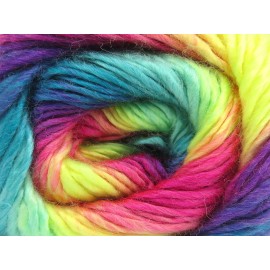 Ice Yarns Lana Bella Purple Turquoise Green Pink+ 82515 Ice Yarns Wool+ Striping 100g 273y