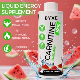 BYXE BYXE Liquid-Carnitine 3000 Contains Carnitine Energy Supplement, Pre Workout Formula with Acetyl L-Carnitine and L-Carnitine Tartrate, Muscle Support Supplement