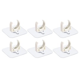 uxcell PVC Water Pipe Clamp Clips, 6pcs Fit for 25mm(1") OD Tubing Hose Hanger Support U-Shaped Pipe Clips with Adhesive for Water Pipe, Gas Tubing