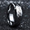 King Will HAMMER Men 8mm Tungsten Carbide Ring Multi-faceted Hammered