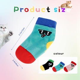 Andiker 3Pcs Cat Crinkle Toys, Plush Cats Toy Embroidered Hide and Seek Socks with Crinkle Sound Inside, Scratch Bite Kick and Reduce Boredom Interactive Cat Toys for Indoor Cats and Kittens