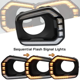 GEEGEETOP Switchback White/Amber LED Front fog light Daytime Running Lamp Amber Sequential Turn Signal light Feature Compatible with Toyota Tacoma 2016-2023 Replacement Bumper Kit