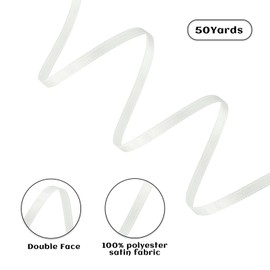 Rilisili - Cinta de satén de poliéster de doble cara de 1/8 pulgadas, 50 yardas, cintas de satén para envolver regalos, manualidades, bodas, invitaciones, ramo de flores, decoración del hogar, costura