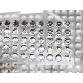 10mm SS46 Crystal Self Adhesive Acrylic Rhinestones Plastic Face Gems Stick On Body Jewels for DIY Cards and Invitations Crafts Bling Sticker - 5 Sheets - 250PCS