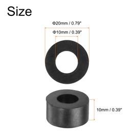 uxcell 36pcs Rubber Spacers 20mm OD, 10mm ID, 10mm Height Round Anti Vibration Spacer Rubber Bushing Grommets Thick Rubber Washers for Home Car Accessories