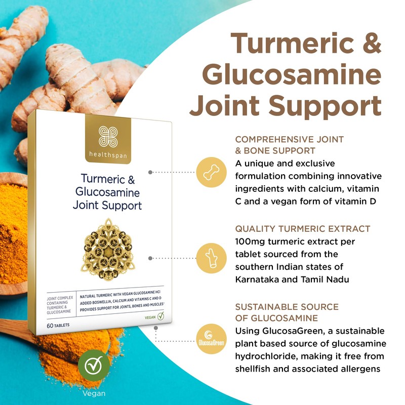 Healthspan Turmeric & Glucosamine Joint Support | 60 Tablets |