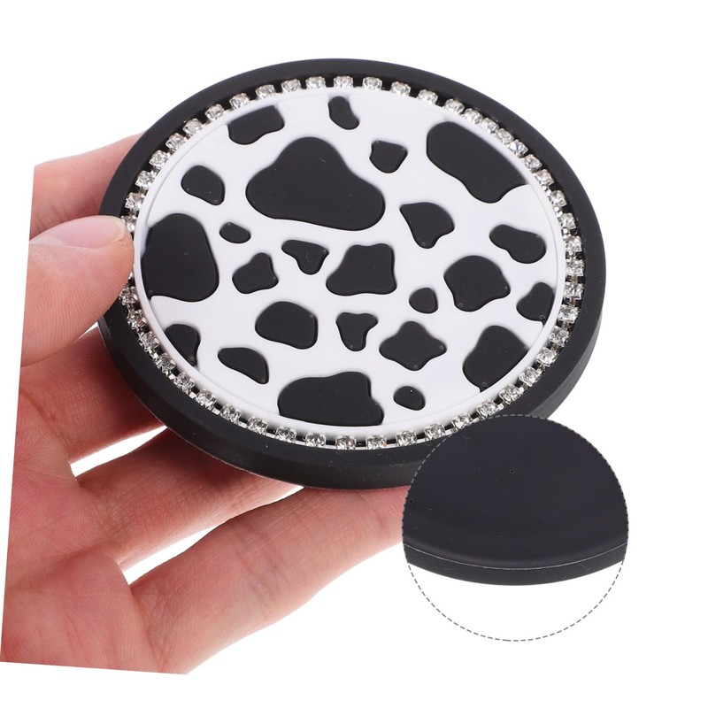 ABOOFAN 2pcs Cow Print Car Cup Coasters Non Slip Mats