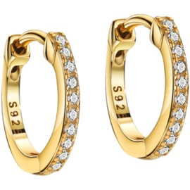 Michooyel Women's Earrings, 925 Silver, Hypoallergenic Metal, High Grade Zirconia, Hoop Earrings, Fashionable, Unisex, Couples, Matching, Valentine's Day, Silver, Cubic Zirconia