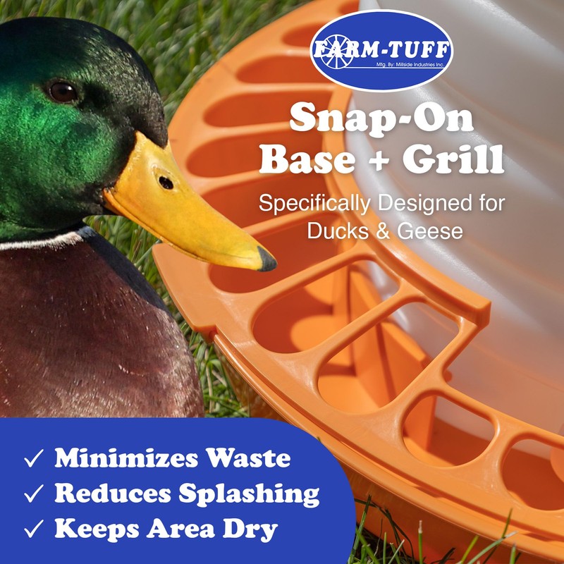 FARM-TUFF Top-Fill Duck Waterer, 3 Gallon – Durable BPA-Free Plastic