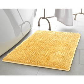Laura Ashley – Butter Bath Rugs | Set of 2 Bathroom Mats | Soft Chenille Bath Mat | Bathroom Décor | Water Absorbent and Machine Washable | Measures 17” x 24” and 20” x 34” | Yellow