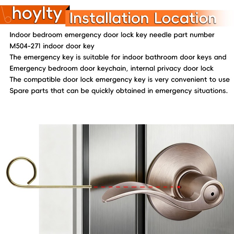 M504-271 Emergency Keys, Interior Bathroom Door Key, Bedroom Emergency Door