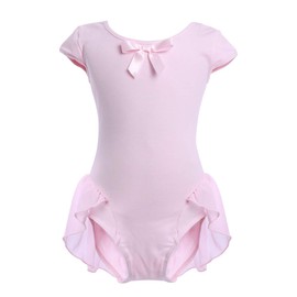 OBEEII Toddler Kid Girl Cap Sleeve Ballet Dress High Low Skirted Leotard Ballerina Gymnastic Dancewear Activewear Costume (Pink, 18-24 Months)