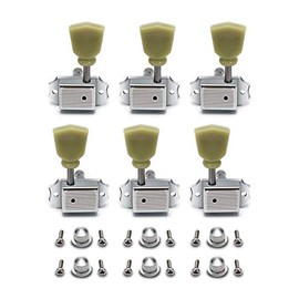 Metallor Vintage Guitar String Tuning Pegs Tuning Machines Tuning Keys Machines Heads Tuners Compatible with Les Paul LP SG Style Electric Guitar 3 Left 3 Right, Chrome with Tulip Button.