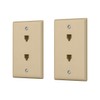 Monoprice Duplex Phone Jack Plate - Ivory (2 Pack) |