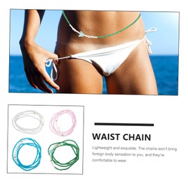 LIFKOME 4pcs Colorful Beads Waist Chain Body Chain for Women for Beach Parties Nightclubs and Celebrations Versatile Fashion Accessory