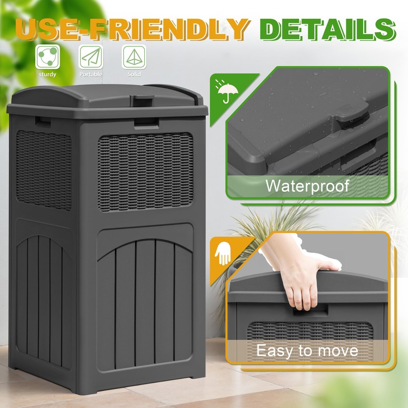 Greesum 33 Package Delivery Box for Outside, Patio Waterproof Resin